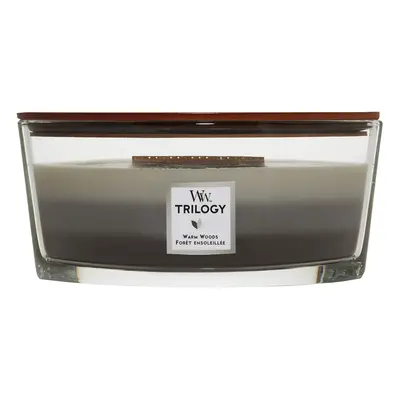 WoodWick Vonná svíčka loď Trilogy Warm Woods 453 g