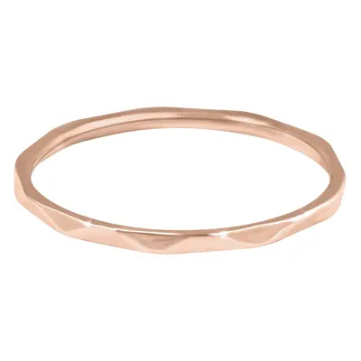 Troli Minimalistický pozlacený prsten s jemným designem Rose Gold mm