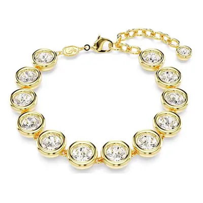 Swarovski Stylový pozlacený náramek s čirými křišťály Imber Tennis 5682586 20 cm