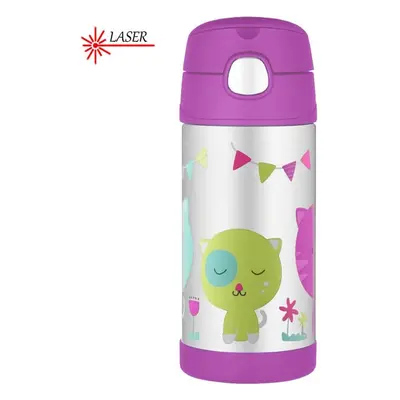 Thermos FUNtainer Dětská termoska s brčkem - kočka 355 ml