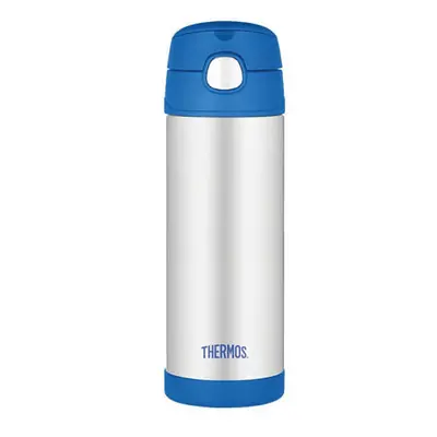 Thermos FUNtainer Dětská termoska s brčkem - modrá 470 ml