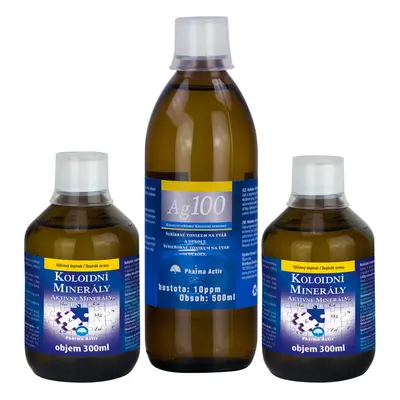 Pharma Activ Koloidní minerály 2x 300 ml + Koloidní stříbro Ag100 (10ppm) 500 ml ZDARMA