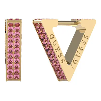 Guess Pozlacené trojúhelníkové náušnice Crazy Earrings JUBE03306JWYGFCT/U