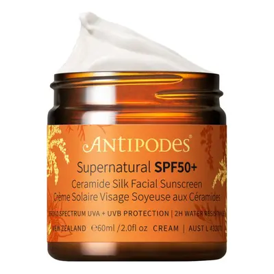 Antipodes Jemný opalovací krém na obličej SPF 50+ Supernatural (Ceramide Silk Facial Sunscreen) 