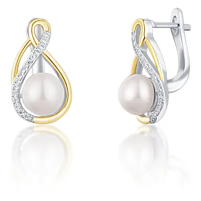 JwL Luxury Pearls Elegantní bicolor náušnice s pravými perlami JL0721