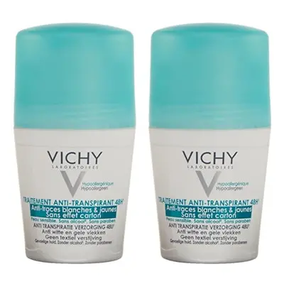 Vichy Sada kuličkových antiperspirantů proti bílým a žlutým skvrnám 2 x 50 ml