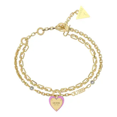 Guess Něžný dvojitý náramek All You Need is Love JUBB04206JWYGPK 18,5 cm