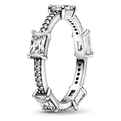 Pandora Slušivý stříbrný prsten se zirkony Timeless 192397C01 56 mm