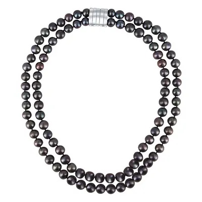 JwL Luxury Pearls Dvojitý/dvouřadý náhrdelník z pravých tmavých perel JL0657