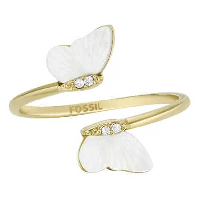 Fossil Slušivý pozlacený otevřený prsten Radiant Wings JF04423710 57 mm