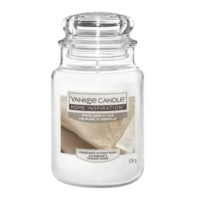 Yankee Candle Vonná svíčka Home Inspiration velká White Linen & Lace 538 g