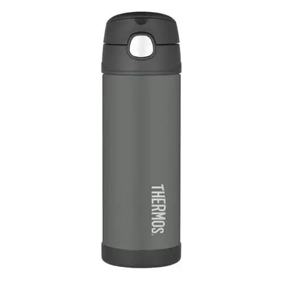 Thermos Dětská termoska s brčkem - černá