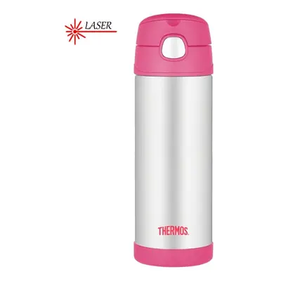 Thermos FUNtainer Dětská termoska s brčkem - růžová 470 ml