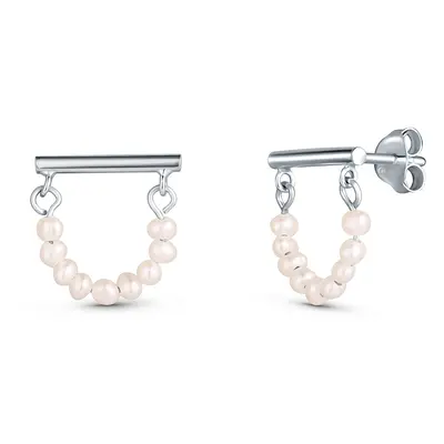 JwL Luxury Pearls Minimalistické stříbrné náušnice s pravými perlami JL0830