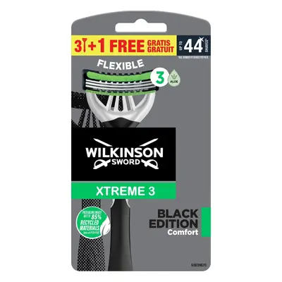 Wilkinson Sword Jednorázový holicí strojek pro muže Xtreme 3 Black Edition Comfort 3+1 ks