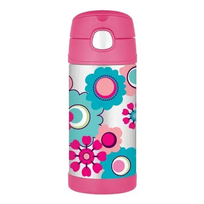 Thermos FUNtainer Dětská termoska s brčkem - květy 355 ml