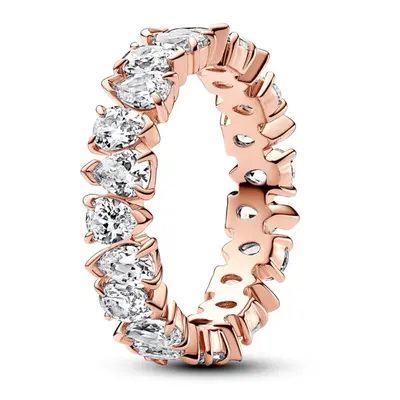 Pandora Oslnivý pozlacený prsten Rose Timeless 183021C01 52 mm