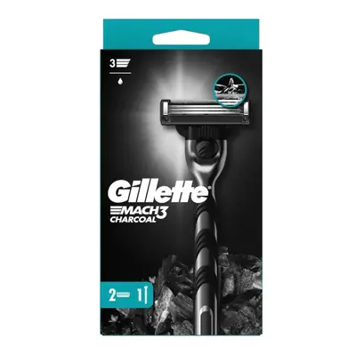 Gillette Holicí strojek Mach3 Charcoal + 2 hlavice