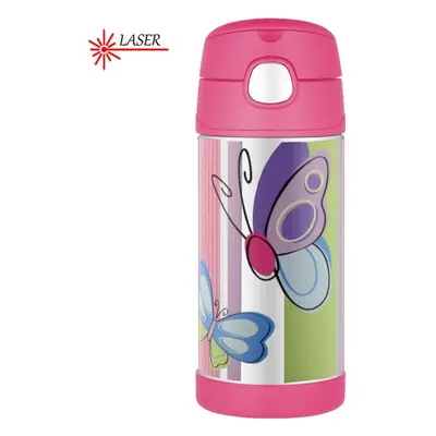 Thermos FUNtainer Dětská termoska s brčkem - motýl 355 ml