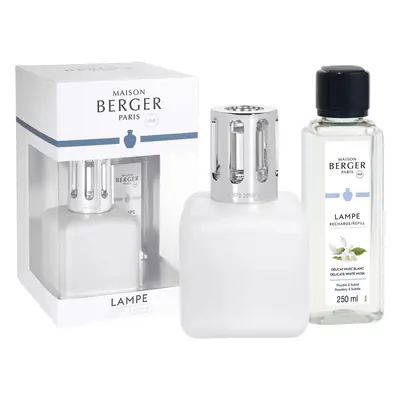 Maison Berger Paris Dárková sada katalytická lampa Glacon bílá + náplň Jemné bílé pižmo 250 ml