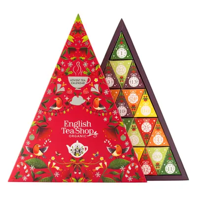 English Tea Shop Adventní kalendář Červený trojúhelník 25 pyramidek BIO