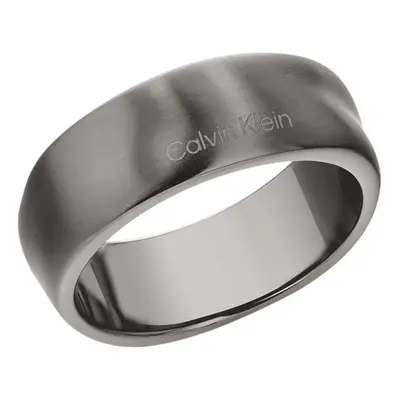 Calvin Klein Pánský šedý prsten z oceli Metallic Waves 35100036 60 mm