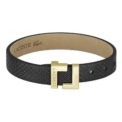 Lacoste Elegantní černý kožený náramek Lura 2040166