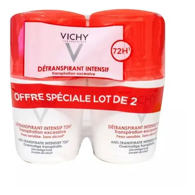 Vichy Sada kuličkových antiperspirantů proti nadměrnému pocení (Détranspirant Intensif 72h) 2 x 