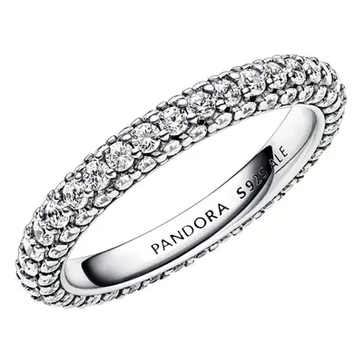 Pandora Třpytivý stříbrný prsten se zirkony Timeless 192627C01 50 mm