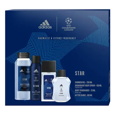 Adidas Champions League Star Edition - voda po holení 100 ml + sprchový gel 250 ml + deodorant v