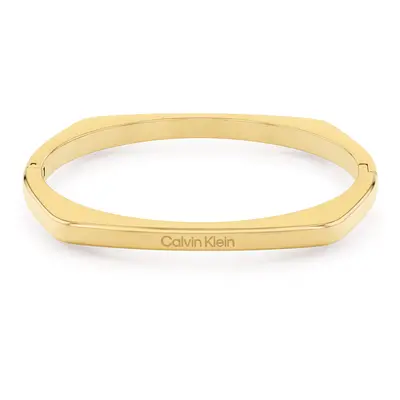 Calvin Klein Pozlacený pevný náramek z oceli Bold Metals 35000556 6,8 cm