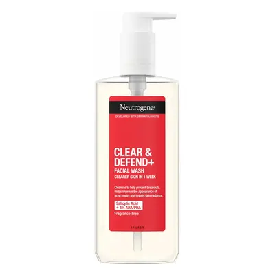 Neutrogena Čisticí gel proti pupínkům Clear & Defend+ (Facial Wash) 200 ml