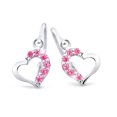 Cutie Jewellery Něžné dětské náušnice z bílého zlata C2757-10-X-2 fuchsiová