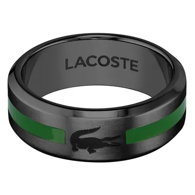 Lacoste Originální černý prsten Stencil 2040084 64 mm