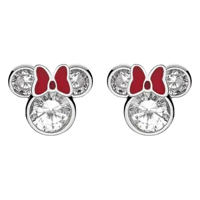 Disney Třpytivé stříbrné náušnice pecky Minnie Mouse E902851RZWL