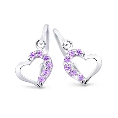 Cutie Jewellery Něžné dětské náušnice z bílého zlata C2757-10-X-2 fialová