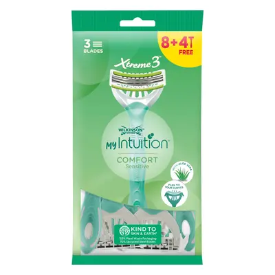 Wilkinson Sword Jednorázový holicí strojek pro ženy My Intuition Comfort Sensitive 8 + 4 ks