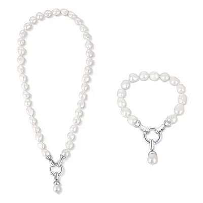 JwL Luxury Pearls Zvýhodněná perlová souprava šperků JL0559 a JL0560 (náramek, náhrdelník)