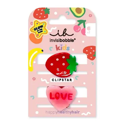 Invisibobble Skřipeček do vlasů Clipstar Glow Frutti Strawberry 2 ks