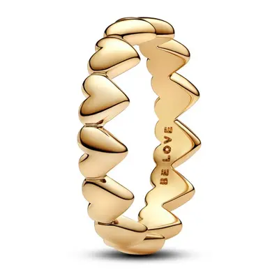 Pandora Pozlacený srdíčkový prsten Shine 163427C00 54 mm