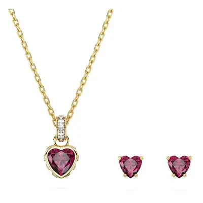 Swarovski Pozlacený set šperku s červenými krystaly Chroma 5684506 (náhrdelník, náušnice)