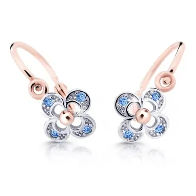 Cutie Jewellery Dětské náušnice z růžového zlata C2200-10-X-4 světle modrá