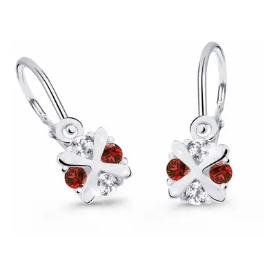 Cutie Jewellery Dětské náušnice z bílého zlata C2153-10-X-2 červená