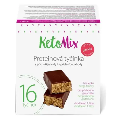 KetoMix Proteinové tyčinky s příchutí jahody 16 x 40 g