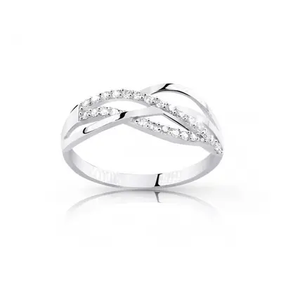 Cutie Jewellery Půvabný prsten z bílého zlata se zirkony Z8036-10-X-2 53 mm