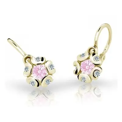 Cutie Jewellery Zlaté dětské náušnice C2178-10-X-1 růžová