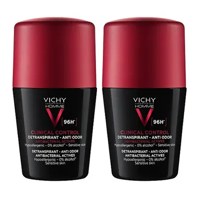 Vichy Sada kuličkových detranspirantů proti zápachu pro muže Homme Clinical Control 96h (Detrans