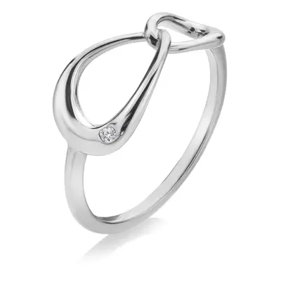 Hot Diamonds Stříbrný dámský prsten s diamantem Sleek DR290 58 mm