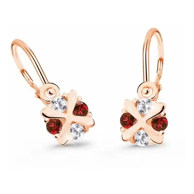 Cutie Jewellery Dětské náušnice z růžového zlata C2153-10-X-4 červená