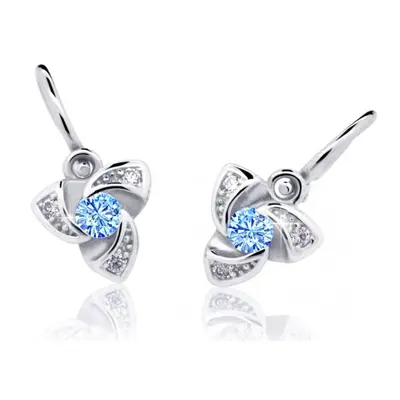 Cutie Jewellery Dětské náušnice z bílého zlata C2203-10-X-2 světle modrá